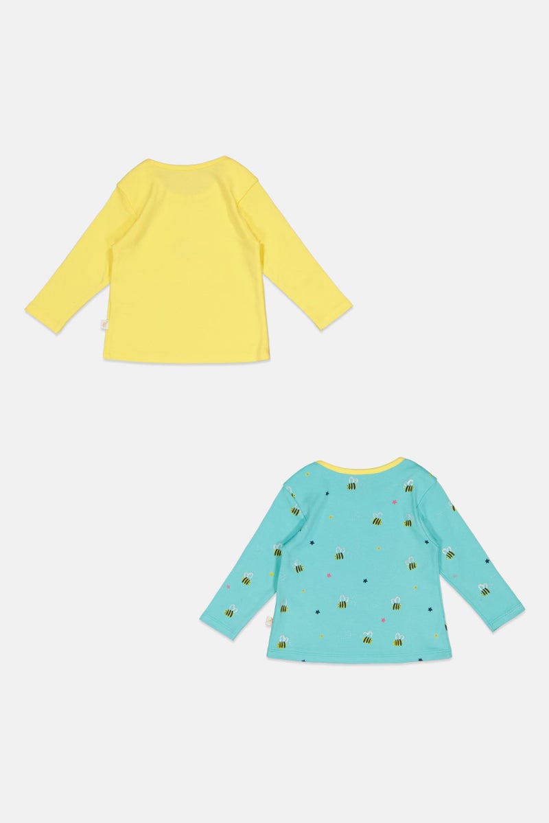 Hamleys Toddlers Girl 2 Pieces Allover Print Long Sleeves Tops, Multicolor - Image 2