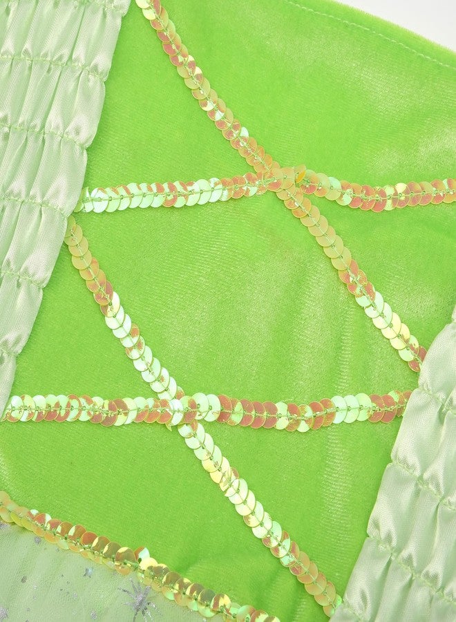 JerrisApparel Girls Fairy Costume Dress Butterfly Tulle Skirt Birthday Party Outfit (4 Years, Light Green Witrh Accessories) - Image 4