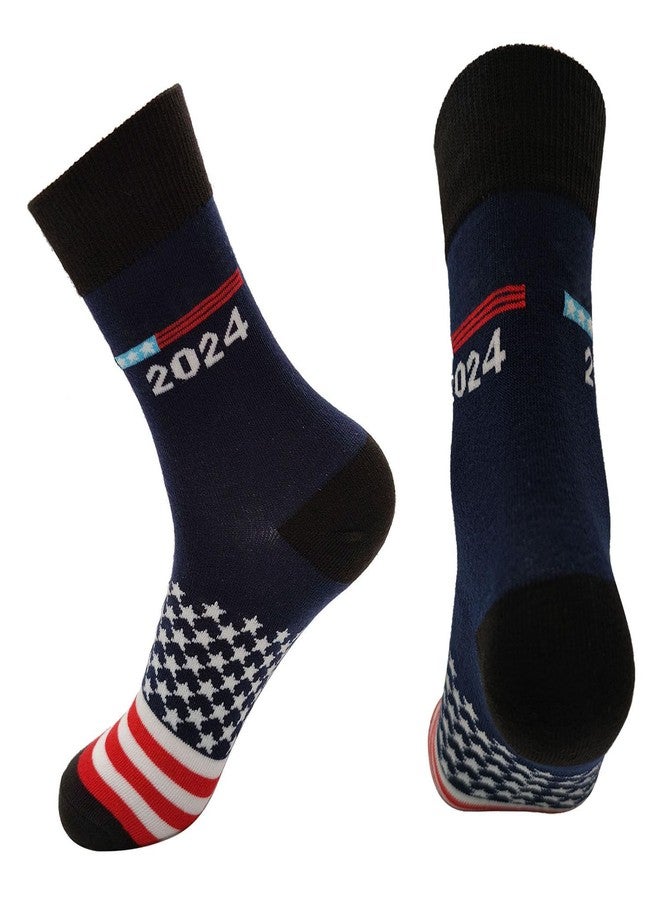 JIANG USA Flag Middle Socks, Patriots Gifts for Men Women,American Flag Gifts History Gifts,Black - Image 1