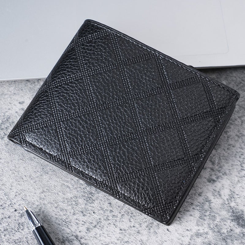 Multifunctional Solid Color PU Leather Wallet, RFID Blocking Design Portable Daily Storage Purse for Cards Cash Coin Business Use - Image 1