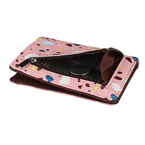 ShopMantra Small Wallet for Girls | Pink Terrazzo Print | Faux Leather | Compact Bifold Purse with Multiple Card Slots & Snap Closure - Image 2