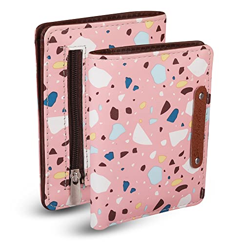 ShopMantra Small Wallet for Girls | Pink Terrazzo Print | Faux Leather | Compact Bifold Purse with Multiple Card Slots & Snap Closure - Image 5