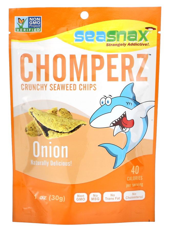 seasnax رقائق الأعشاب البحرية المقرمشة من تشومبرز بنكهة البصل 1 أونصة (30 جرام)