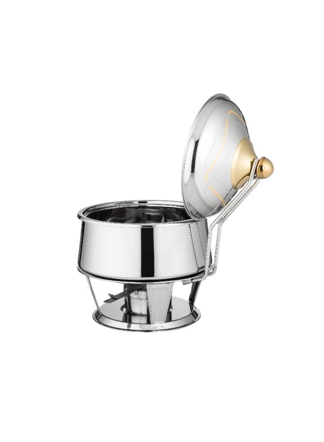 بوهارا سخان بوفية بوهارا استيل هندي مع ذهبي لتسخين الطعام سعة 5 لتر - Image 3