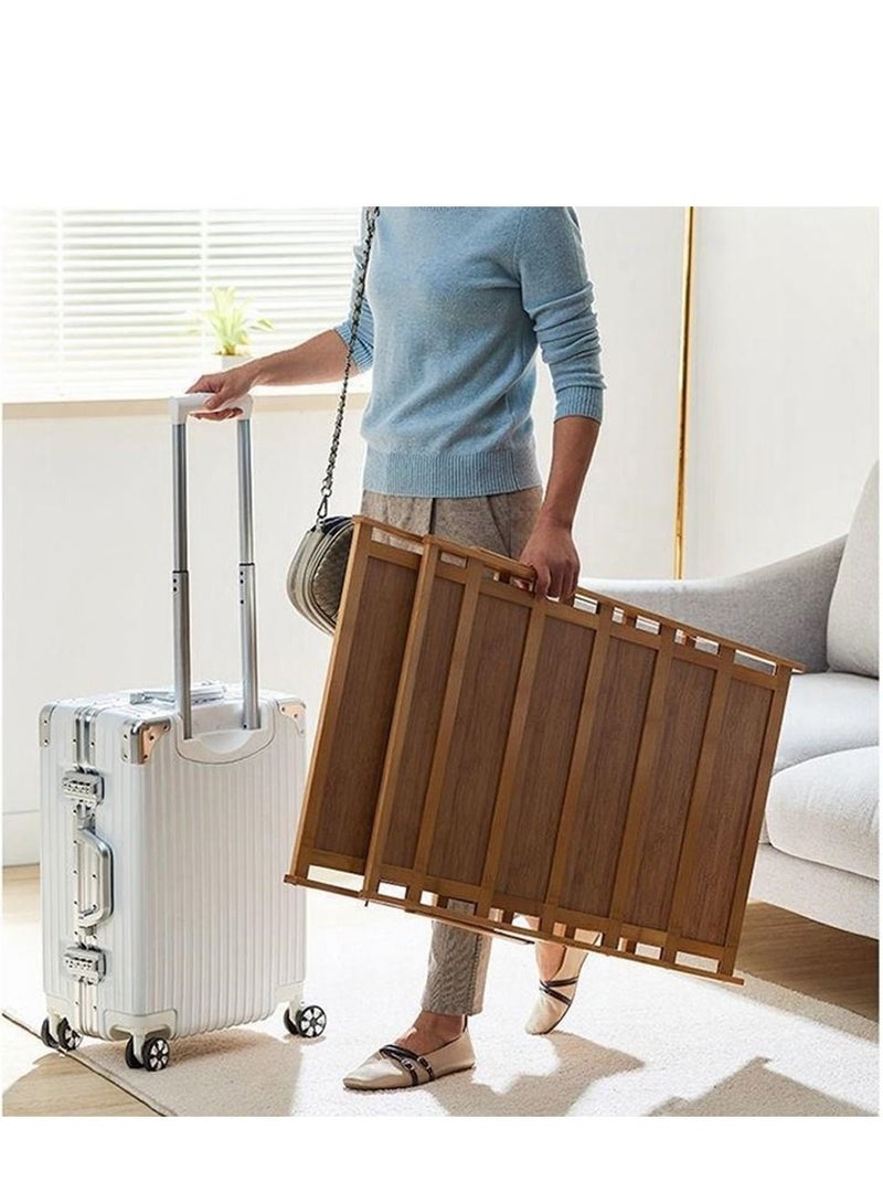 LINGWEI Foldable Bamboo Shoe Rack Installation Free Shoe Shelf Storage Organizer For Entryway Hallway and Closet Sturdy Freestanding Shoe Cabinet - Image 5