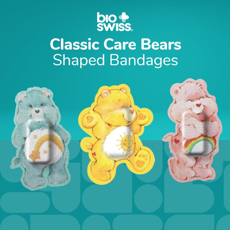 BioSwiss Care Bears Bandages, Classic Care Bear Shaped Self Adhesive Bandage Set, Latex Free, Sterile Wound Care, 24 Count - Image 3