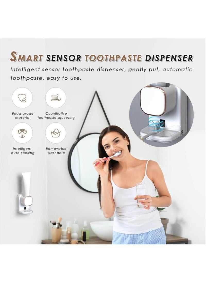 general Automatic Toothpaste Dispenser with Sensor, Toothpaste Squeezer, Wall Mounted Toothpaste Dispenser for Kids (White) - Image 3