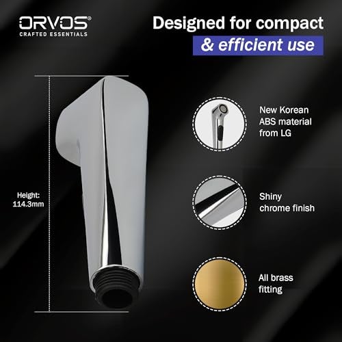 Orvos Health Faucet, Modern Squeeze Button, ABS Outer Body with Brass pin, Gun only, Jet Spray for high end Luxury Toilets - Image 3