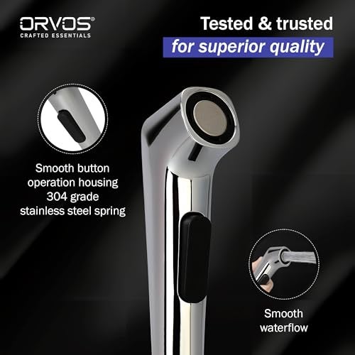 Orvos Health Faucet, Modern Squeeze Button, ABS Outer Body with Brass pin, Gun only, Jet Spray for high end Luxury Toilets - Image 4