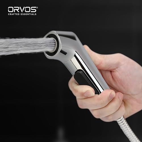 Orvos Health Faucet, Modern Squeeze Button, ABS Outer Body with Brass pin, Gun only, Jet Spray for high end Luxury Toilets - Image 2