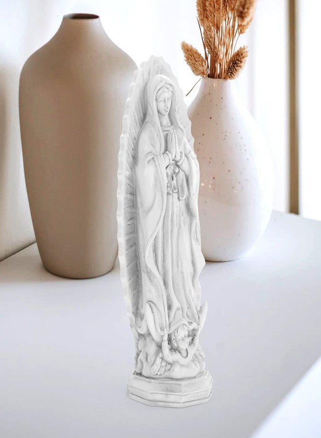 ARTIBETTER Our Lady of Guadalupe Statue Mexican Decor Virgin Mary Statue Catholic Decor Christian Figurine Resin Mother Mary Virgin Sculpture Grey - Image 2