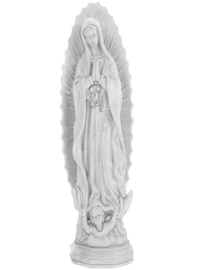 ARTIBETTER Our Lady of Guadalupe Statue Mexican Decor Virgin Mary Statue Catholic Decor Christian Figurine Resin Mother Mary Virgin Sculpture Grey - Image 1