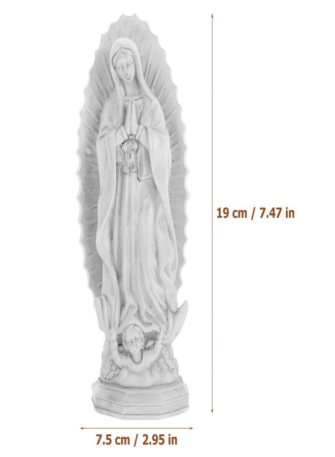 ARTIBETTER Our Lady of Guadalupe Statue Mexican Decor Virgin Mary Statue Catholic Decor Christian Figurine Resin Mother Mary Virgin Sculpture Grey - Image 4