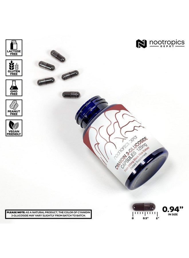 Nootropics Depot Cyanidin 3-Glucoside Capsules | 125mg | 60 Count | Black Rice Extract | C3G | Oryza Sativa | Metabolic, Vision, & Cognitive Support - Image 3