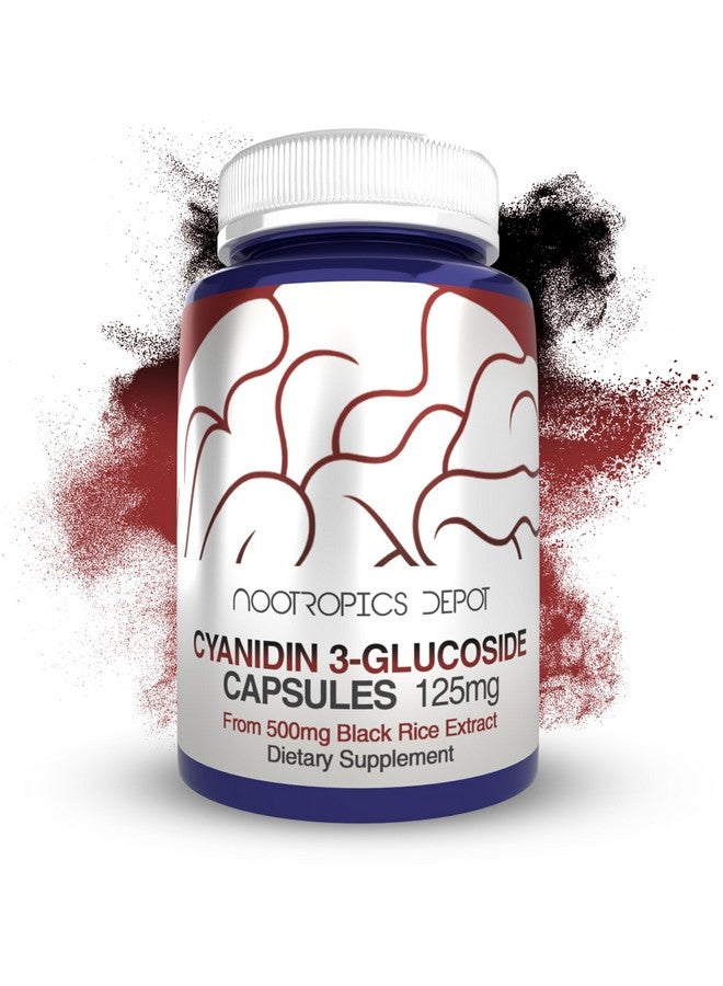 Nootropics Depot Cyanidin 3-Glucoside Capsules | 125mg | 60 Count | Black Rice Extract | C3G | Oryza Sativa | Metabolic, Vision, & Cognitive Support - Image 1
