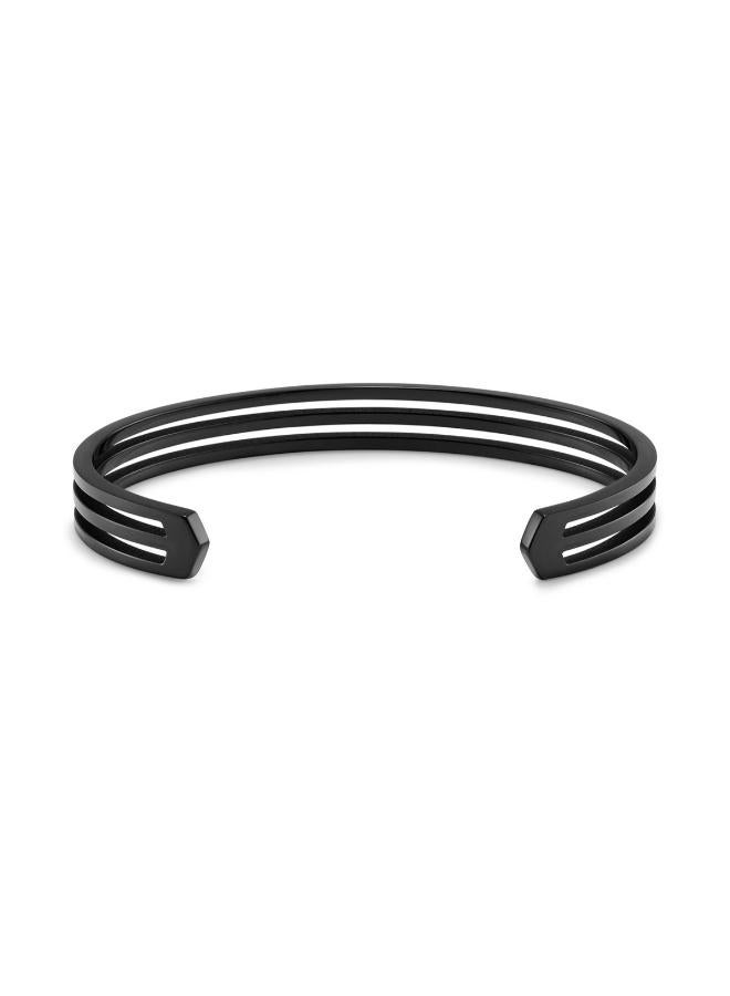 MVMT Men's Black Stainless Steel Cuff Bracelet - Image 2
