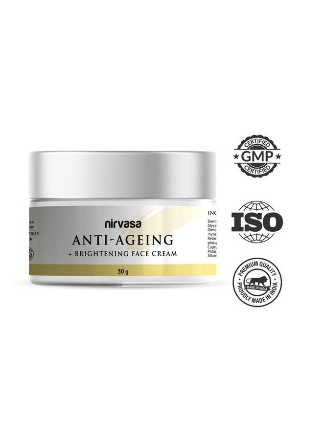 Nirvasa Anti Ageing & Brightening Cream With Niacinamide Vitamina & C & Peptides | Minimizes Fine Lines & Wrinkles Improve Collagen & Skin Elasticity | For Men & Women | 50G  - Image 4