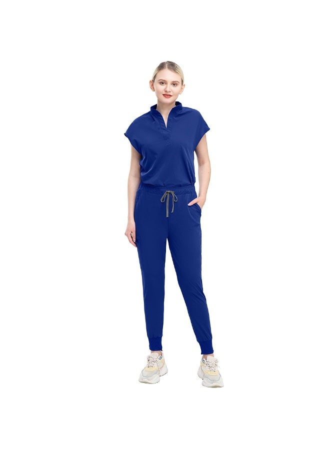 NIBEMINENT Women Scrub Set Surgical Nursing Hospital Uniform Medical Uniforms  Short Sleeve Workwear Clinic Nurse Scrub - Image 1