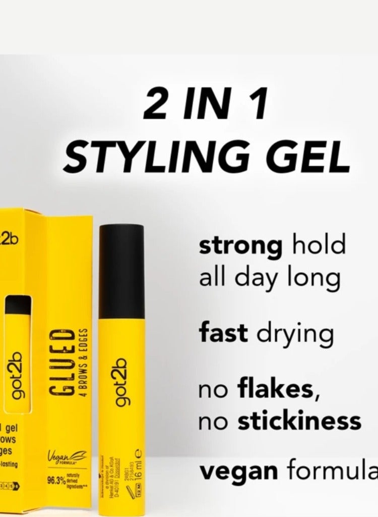 got2b Glued for Brows & Edges 2-in-1 Wand Eyebrow Gel – Long-Lasting, Strong Hold & Water-Resistant, 16ml - Image 2