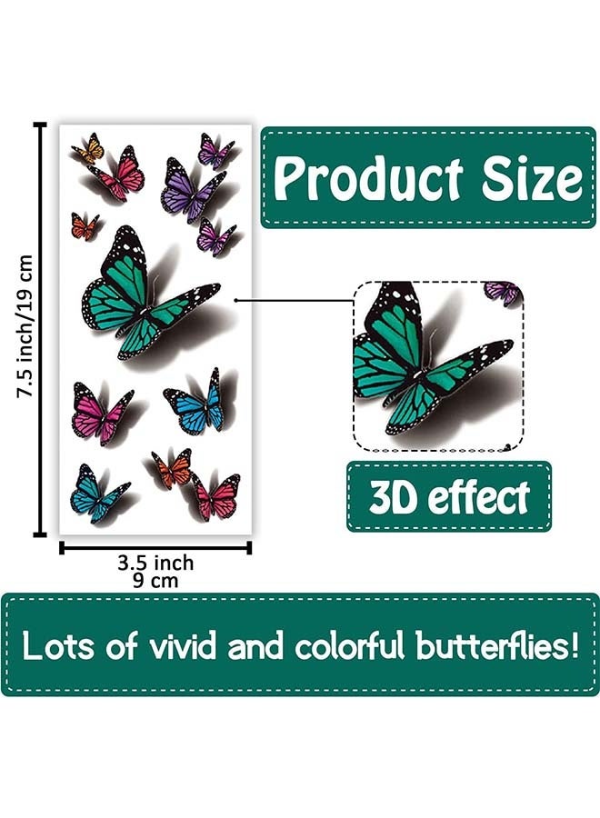 ٧٨ نمطًا من الوشم المؤقت للنساء، ملصقات وشم الفراشة، وشوم مؤقتة واقعية للنساء، وشوم زهور شبه دائمة مقاومة للماء وطويلة الأمد - Image 4