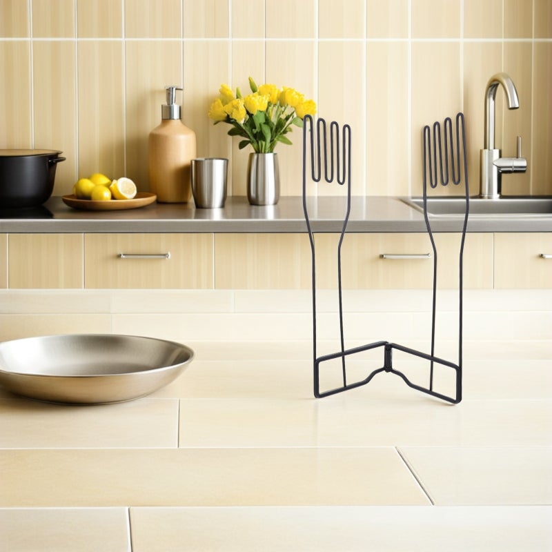 2pcs Kitchen Glove Holder: Stainless Steel Mitten Rack - Vertical Support Multi-Purpose Dishwashing Glove Drain - Drying Stand - Image 4