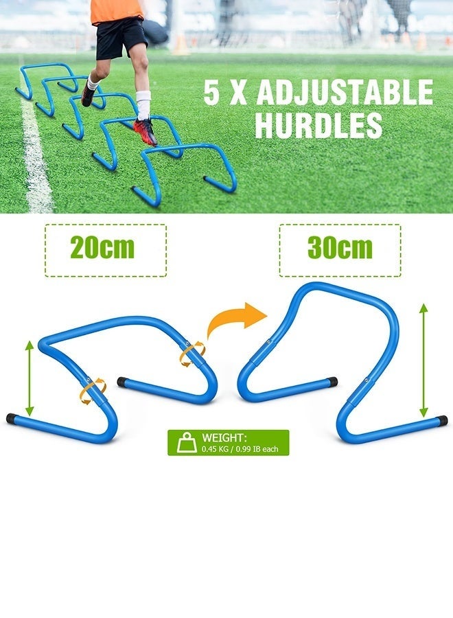 WALALLA Speed and Agility Training Equipment: 5 Adjustable Agility Hurdles. 600cm Agility Ladder, Soccer Training Equipment Set for Kids Youth Adults - Image 4