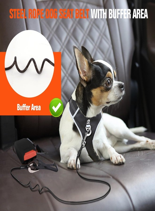 CHZUOBER Dog Seat Belt for Car, Chew Proof Dog Leash 2 in 1 Steel Cable with Elastic Bungee Buffer Doggie Seatbelt Harness Latch Bar Attachment Heavy Duty Seat Belt for Dogs in Car for Medium Large - Image 3