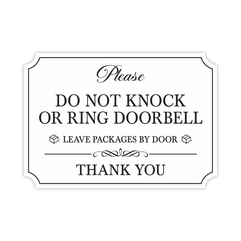 LUHIMO Do Not Knock or Ring Doorbell Sign Sticker, Self-Adhesive Waterproof Do Not Knock Sign for Front Door, No Soliciting Decals for Doorbell, House Door, Home, Business - Image 1