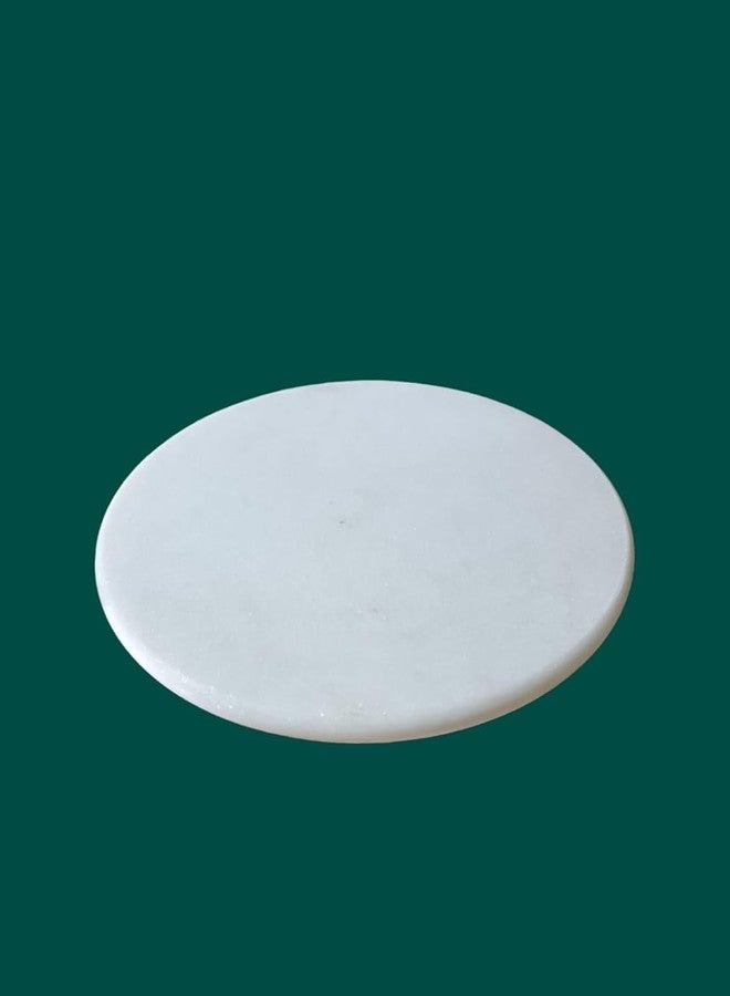 White Marble Chakla Set with Wooden Belan Ideal for Roti Making - Image 4