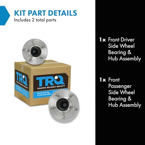 TRQ 2 Piece Front Wheel Bearing & Hub Assembly Set Compatible with 2005-2011 Ford Crown Victoria Lincoln Town Car Mercury Grand Marquis - Image 2