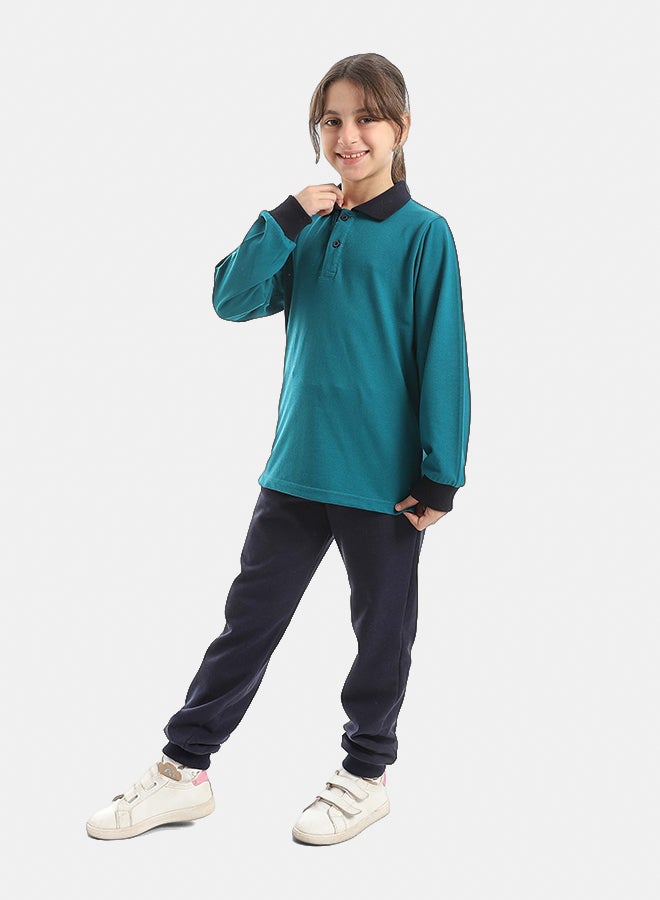 Red Circle Long Sleeve Polo Set & Pants Kids Unisex - Image 3