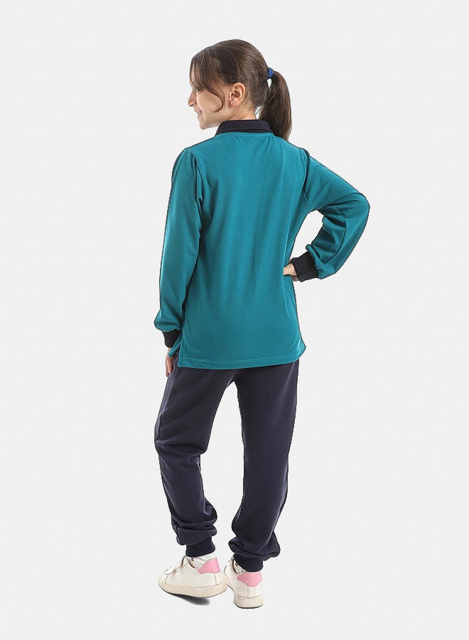 Red Circle Long Sleeve Polo Set & Pants Kids Unisex - Image 5
