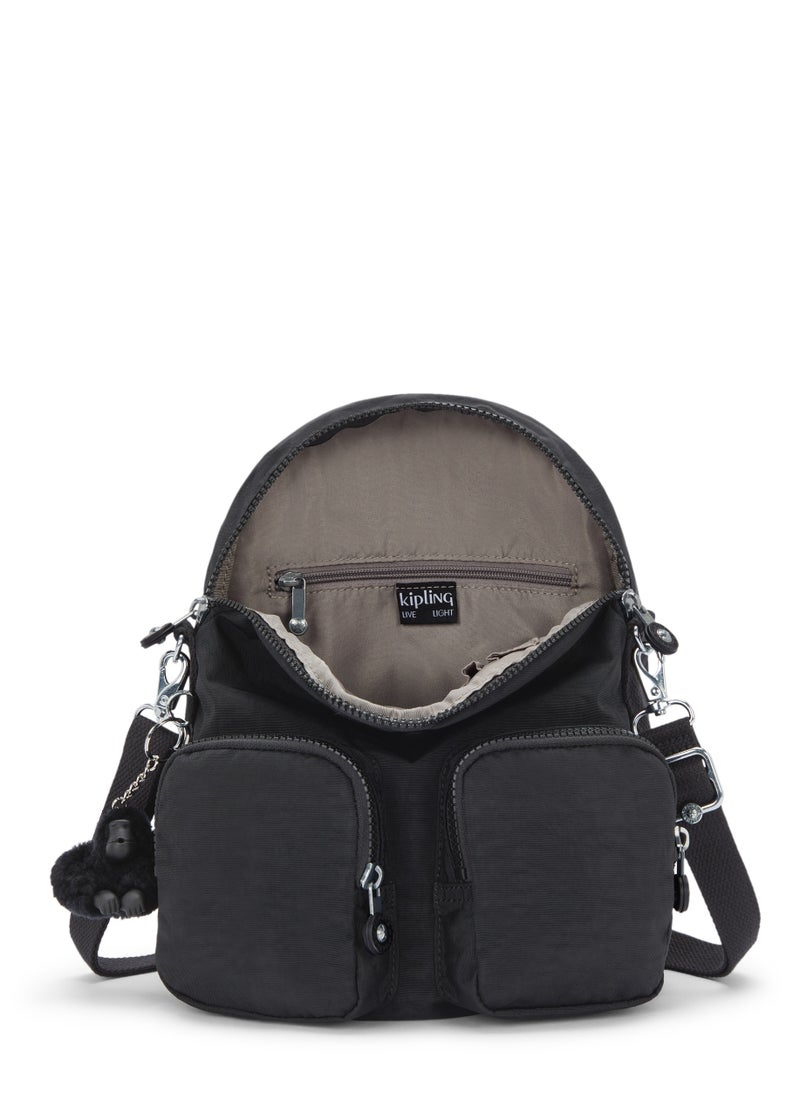 kipling - Firefly up small Backpack convertible to shoulder bag Black Noir - Image 1
