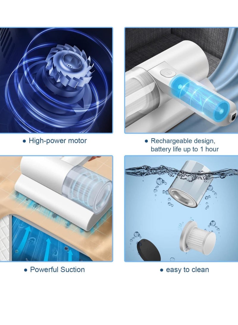 Generic Handheld UV Light Vacuum Cleaner 10KPa Effectively Removes Dust Mites Bed Bugs Collector for Bed Home Mattress Pillows Cloth Sofas Carpets - Image 3
