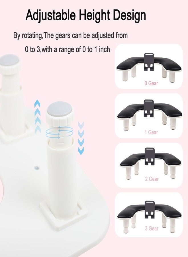 Rolomanve Arm Rest for Nails Tech with Nail Table Mat and Phone Holder,Adjustable Base U-shaped Manicure Nail Hand Rest Stand Pillow Cushion(Black) - Image 5