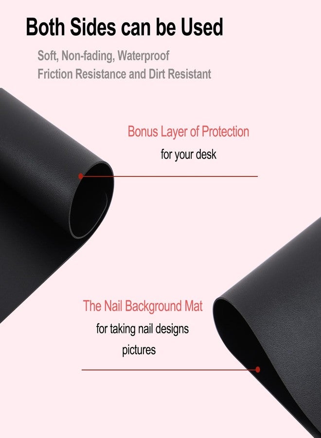 Rolomanve Arm Rest for Nails Tech with Nail Table Mat and Phone Holder,Adjustable Base U-shaped Manicure Nail Hand Rest Stand Pillow Cushion(Black) - Image 3