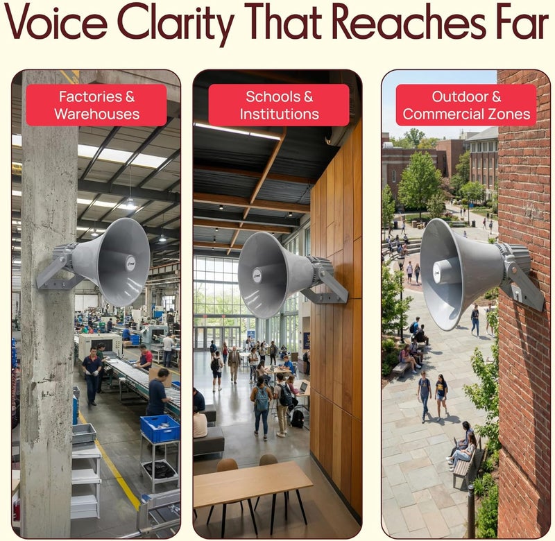 Pyle سماعة بيل الداخلية والخارجية - مكبر صوت بقدرة 60 واط بحجم 12.7 بوصة مع محول 70 فولت/100 فولت - Image 4