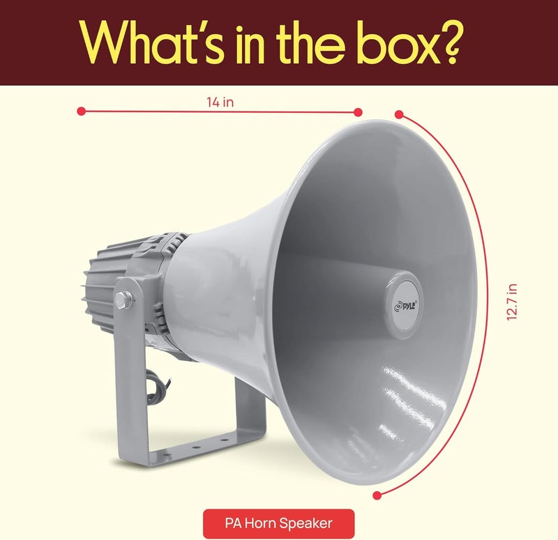Pyle سماعة بيل الداخلية والخارجية - مكبر صوت بقدرة 60 واط بحجم 12.7 بوصة مع محول 70 فولت/100 فولت - Image 3