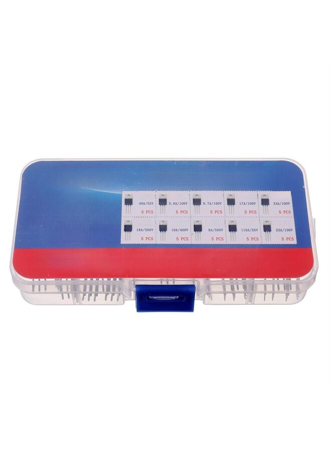 50 Pcs Transistor Kit: N-channel, P-channel Transistors, 10 Values, Pack of 50 (5 Each), Infrared Remote Control Compatible - Image 4