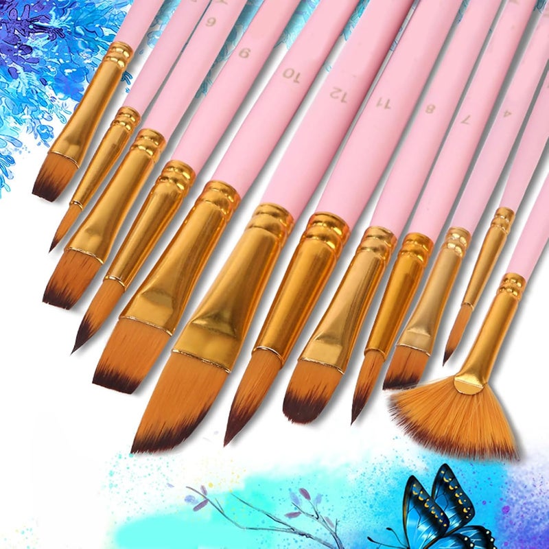 فرشاة رسم احترافية متعددة الاستخدامات لطلاء الزيت والأكريليك من النايلون، مجموعة فرش - Image 3