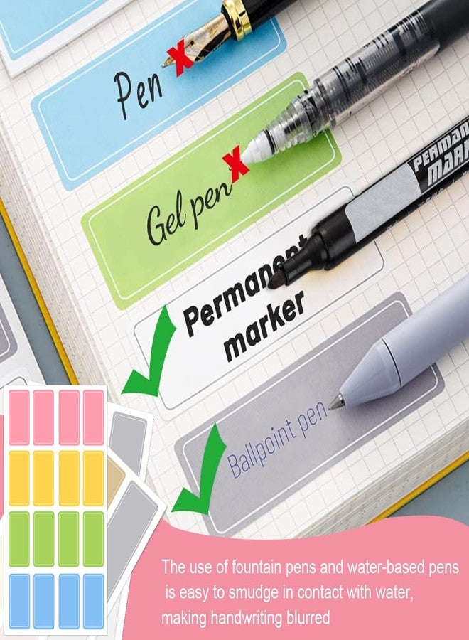 HASTHIP® 220Pcs Colorful Waterproof Label Stickers with Marker Pen, Multi-Size, Adhesive Name Label Stickers for Baby Kids School Supplies, Water Bottles, Home Storage Spice Bottles, 220 Labels - Image 4