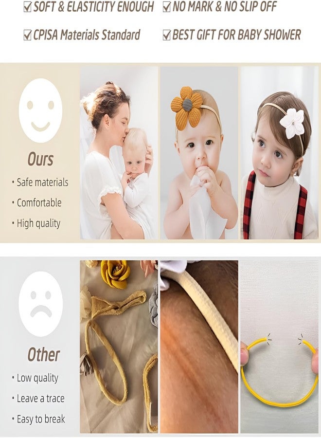 BIG BOX Baby Girl Nylon Headbands Infant Flower Elastic Hair band Bows Wraps For Newborn Toddler Hair Accessories Pack of 1 - Image 4