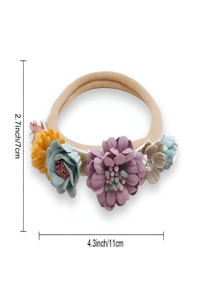 BIG BOX Baby Girl Nylon Headbands Infant Flower Elastic Hair band Bows Wraps For Newborn Toddler Hair Accessories Pack of 1 - Image 3