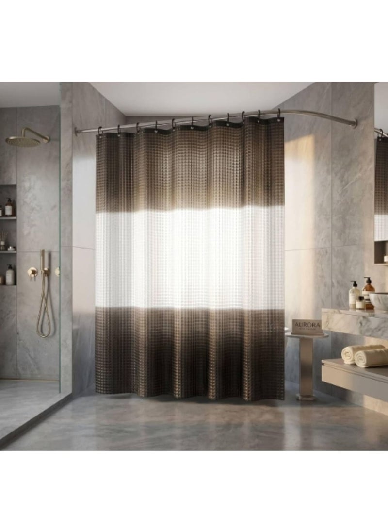 Bathlux PVC Shower Curtain, 3D Geometric Prism Pattern, Waterproof and Easy to Clean, 180x180 cm - Black*white - 180x180 سم - Image 5