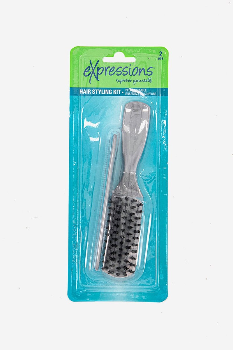 Expressions 2 Pcs Brush And Pocket Comb Set, Assorted - Image 1