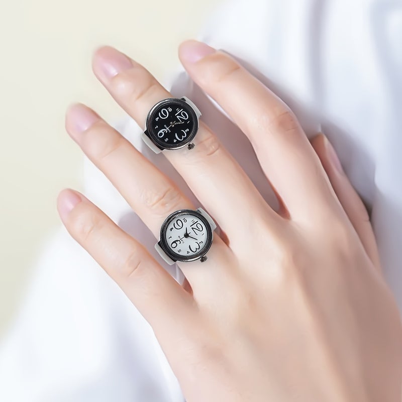 ريوكل للجنسين الراقية خاتم ووتش متعددة الاستخدامات المتخصصة زوجين الإصبع ووتش مصغرة ساعة إلكترونية تصميم إبداعي هدية مثالية مناسبة للارتداء اليومي المناسبات الخاصة أنيقة فريدة من نوعها للرجال والنساء والأزواج والبالغين - Image 3