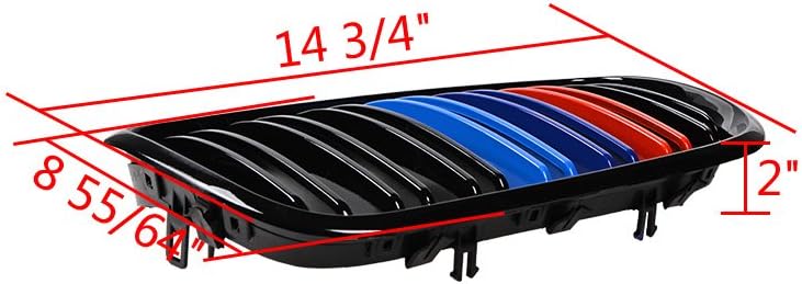 Astra Depot Glossy Black M-Color Front Grille for 2007-2013 BMW X5 X6 E70 E71 - Image 3