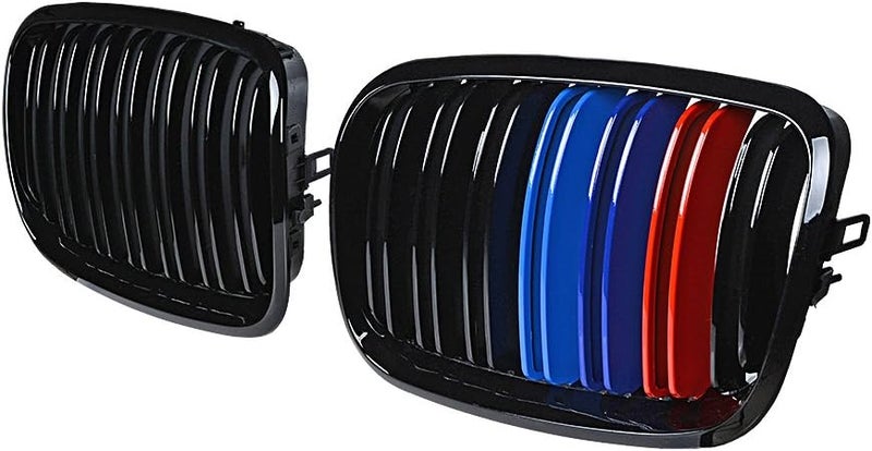 Astra Depot Glossy Black M-Color Front Grille for 2007-2013 BMW X5 X6 E70 E71 - Image 1