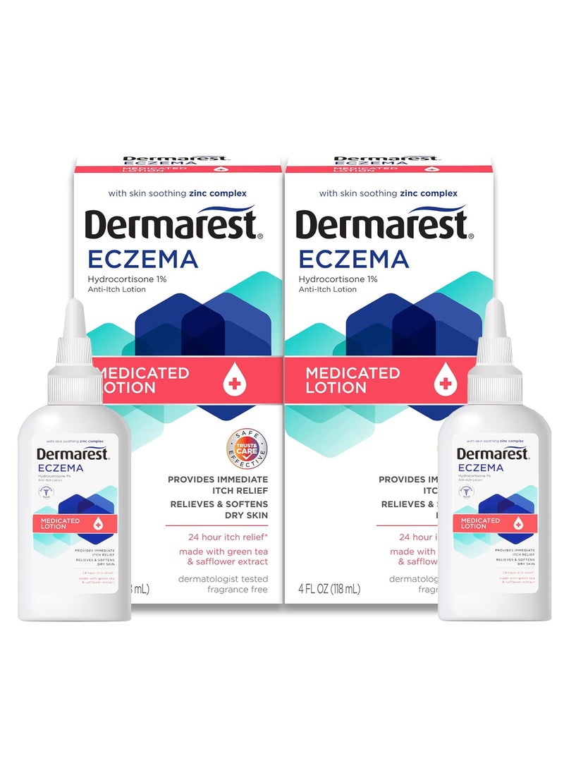 Dermarest Dermarest Eczema Medicated Lotion | Dermatologist Tested | 4 FL OZ (2 Pack) 