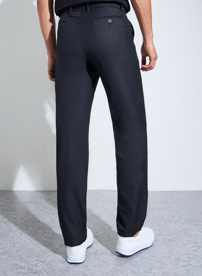 Styli Black Solid Regular Fit Trousers - Image 4